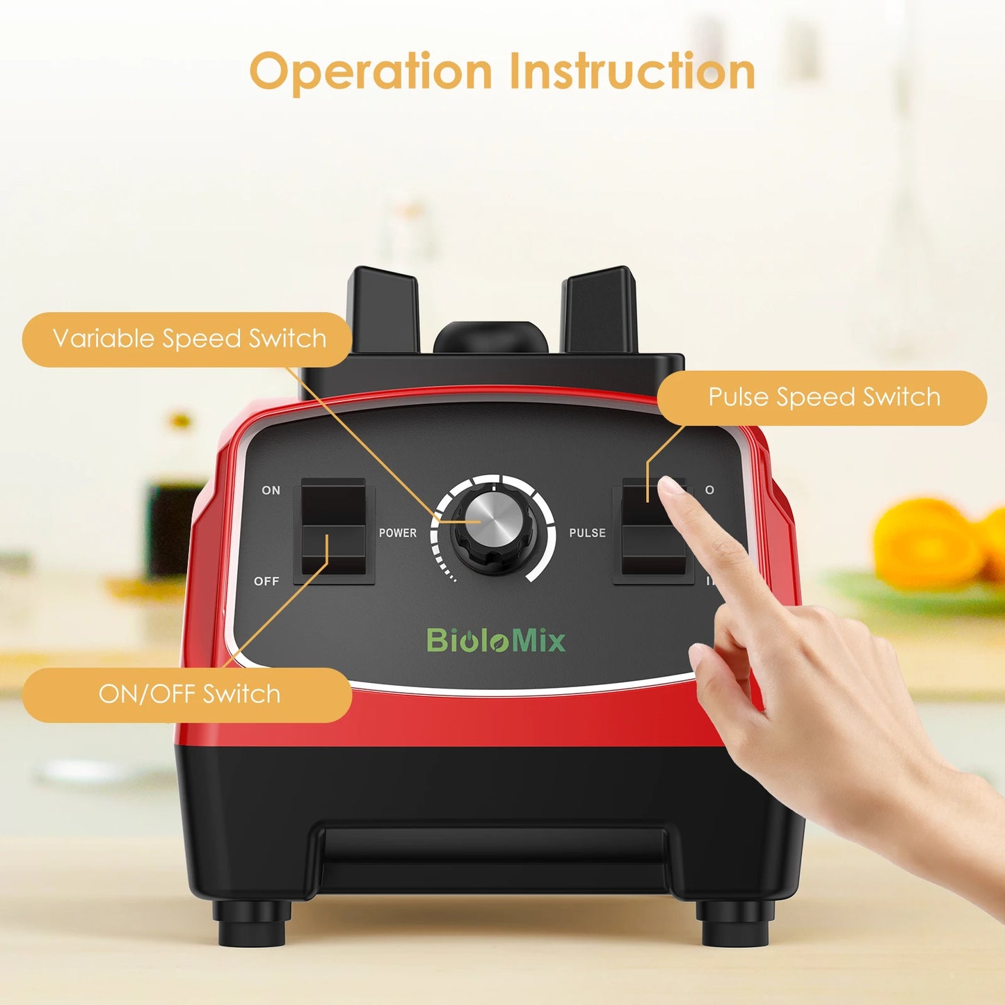 BPA Free 2200W Heavy Duty Commercial Grade Blender Mixer Juicer High Power Food Processor Ice Smoothie Bar Fruit Blender