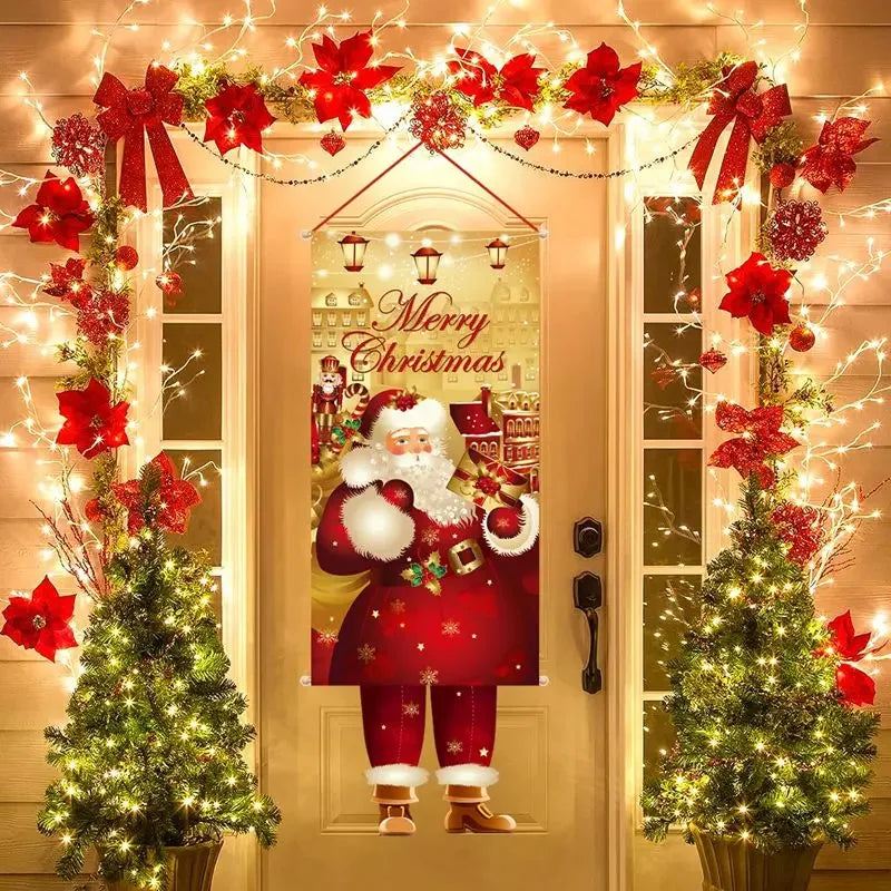 2025 Christmas Hanging Flag Banner For Door Decorations