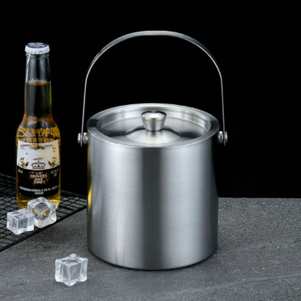 Double Wall Stainless Steel Insulated Ice Bucket Home Bar
