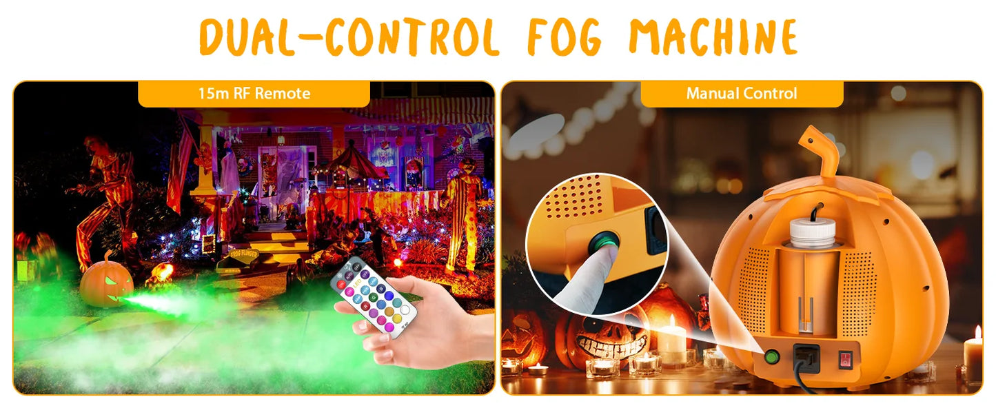 Fieryzeal 800W Fog Machine Remote RGB LED Halloween Fogger