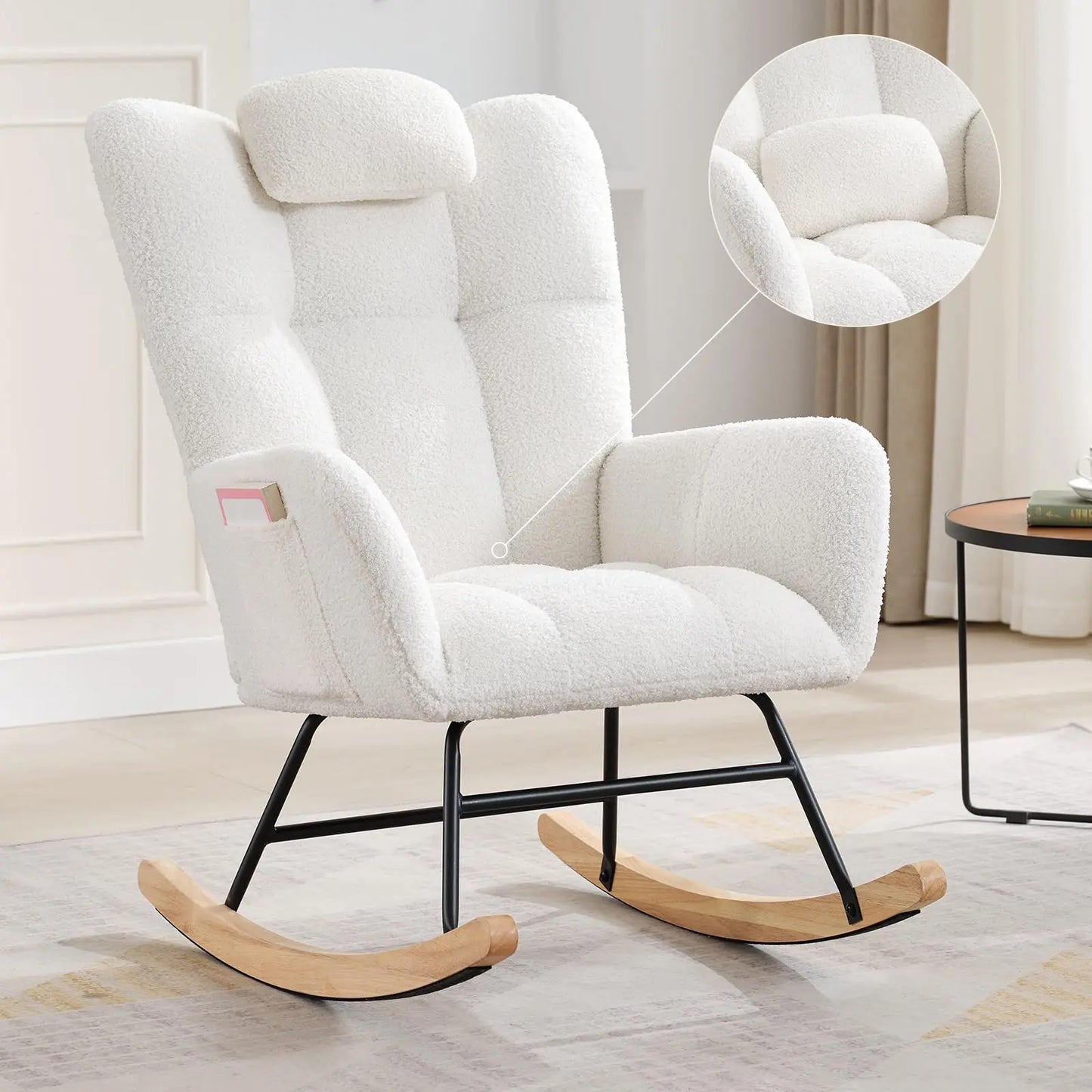 Nursery Rocking Chair Teddy Padded Seat Glider Rocker