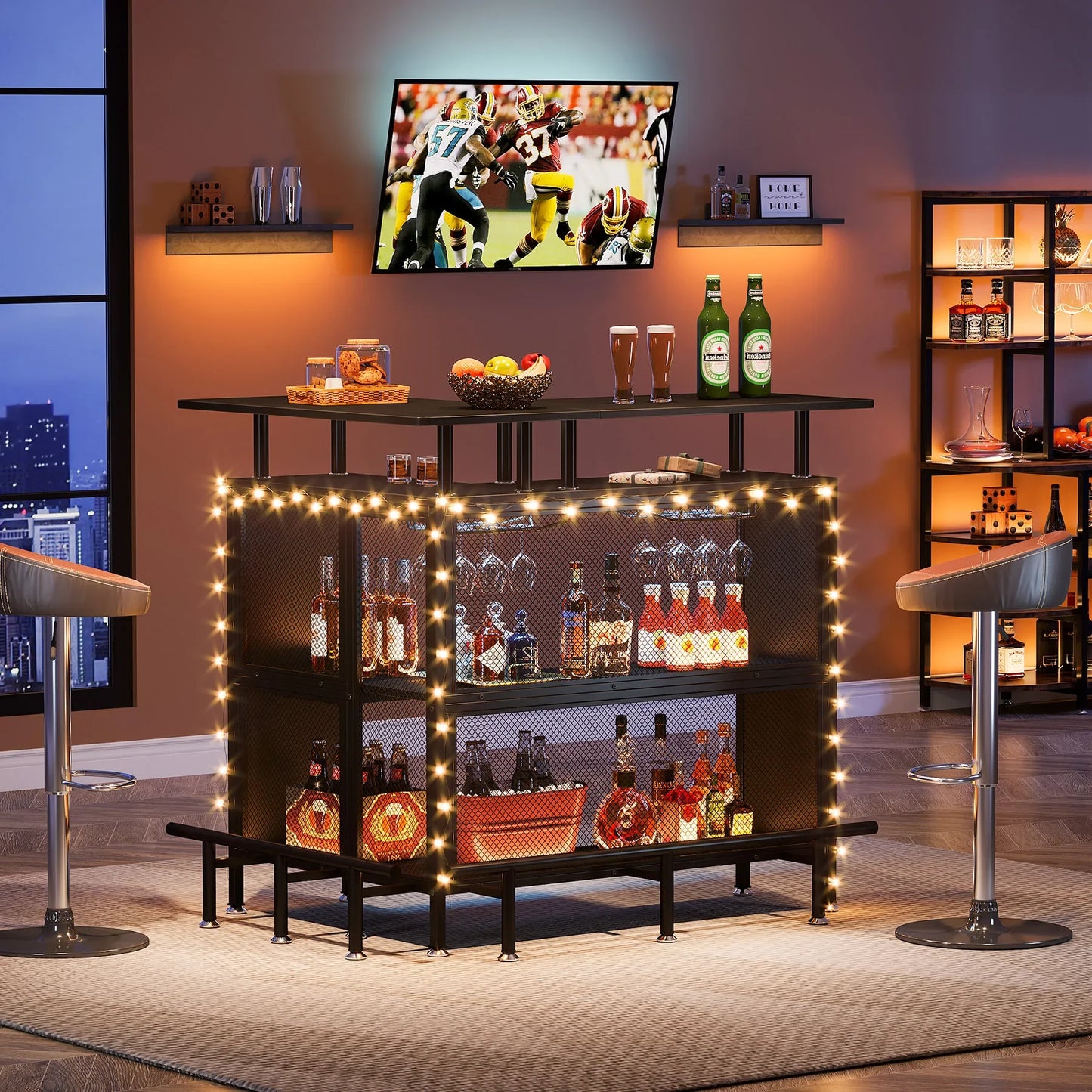 Tribesigns Modern Home Bar Unit Mini Liquor Table Cabinet