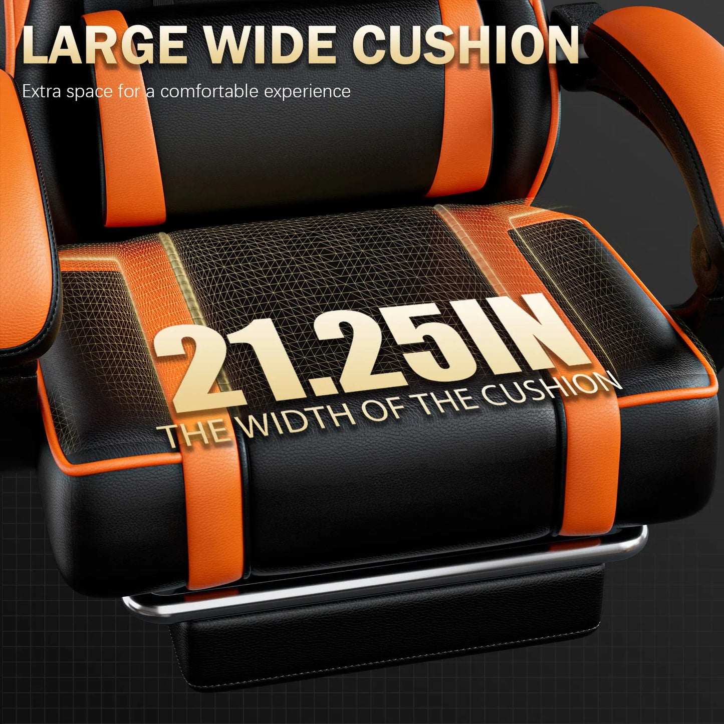 Gaming Chair With Footrest PU Leather Reclining Chair