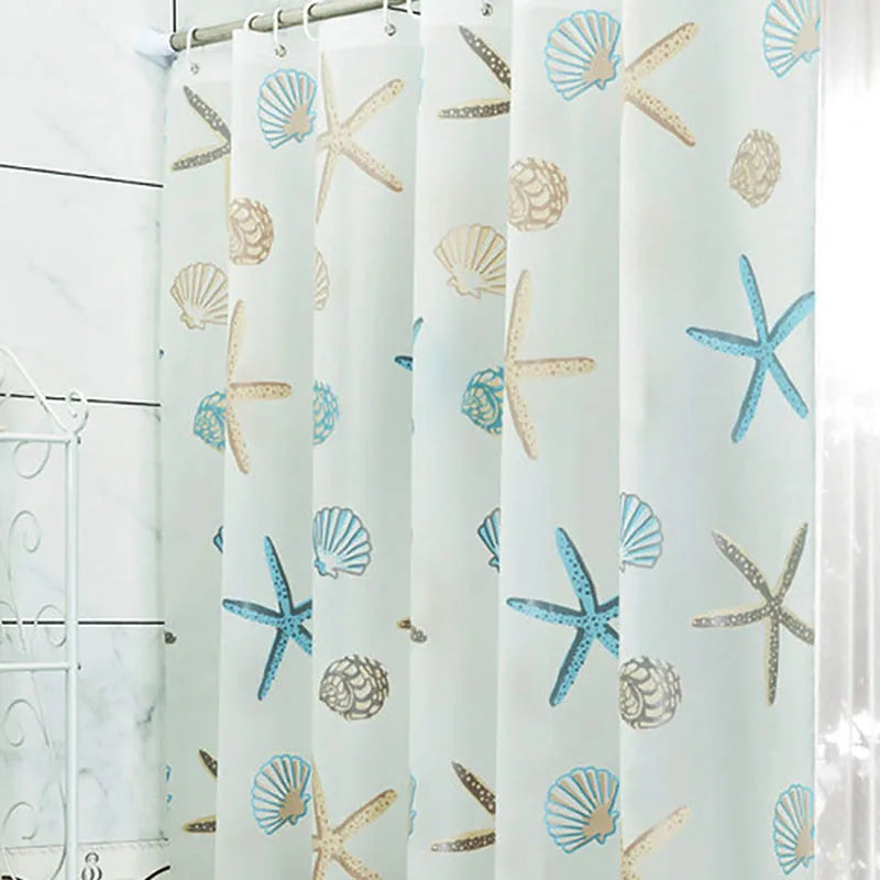Waterproof PEVA Shower Curtain Set 12 Hooks 71x79 Inches