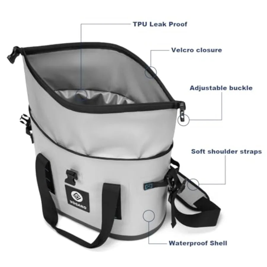 Soft Cooler Insulated Leak Proof Large Ice Chest With Roll Top Waterproof Seal