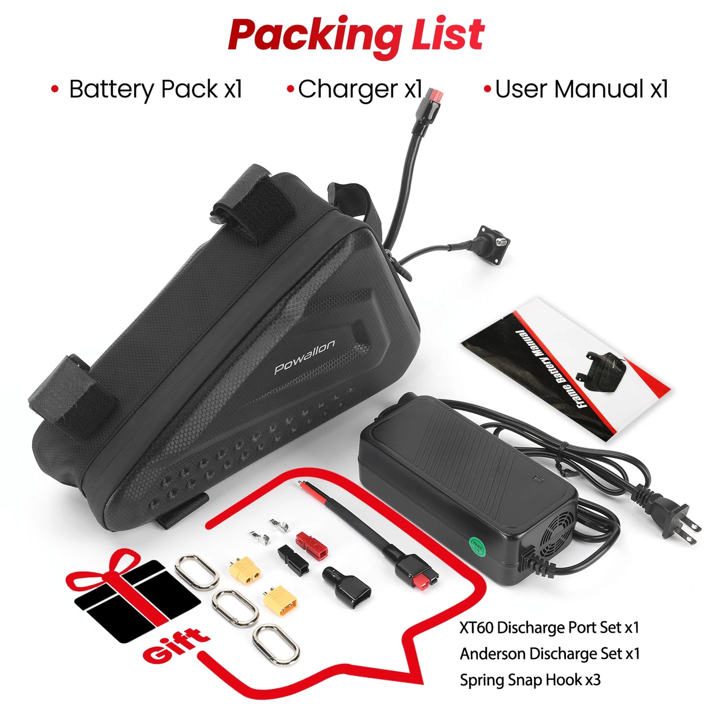 Ebike Battery 36V 48V Triangle Case Waterproof 10 13 20Ah