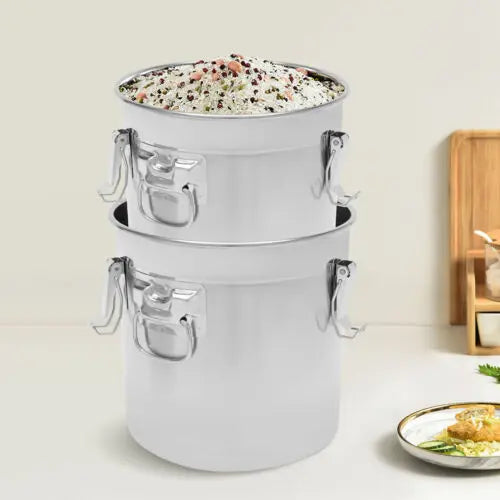 21L 33L Airtight Rice Bucket Canister Food Storage Container 304 Stainless Steel