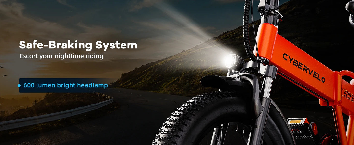 1000W Folding Electric Bike With Removable 48V 20Ah Battery