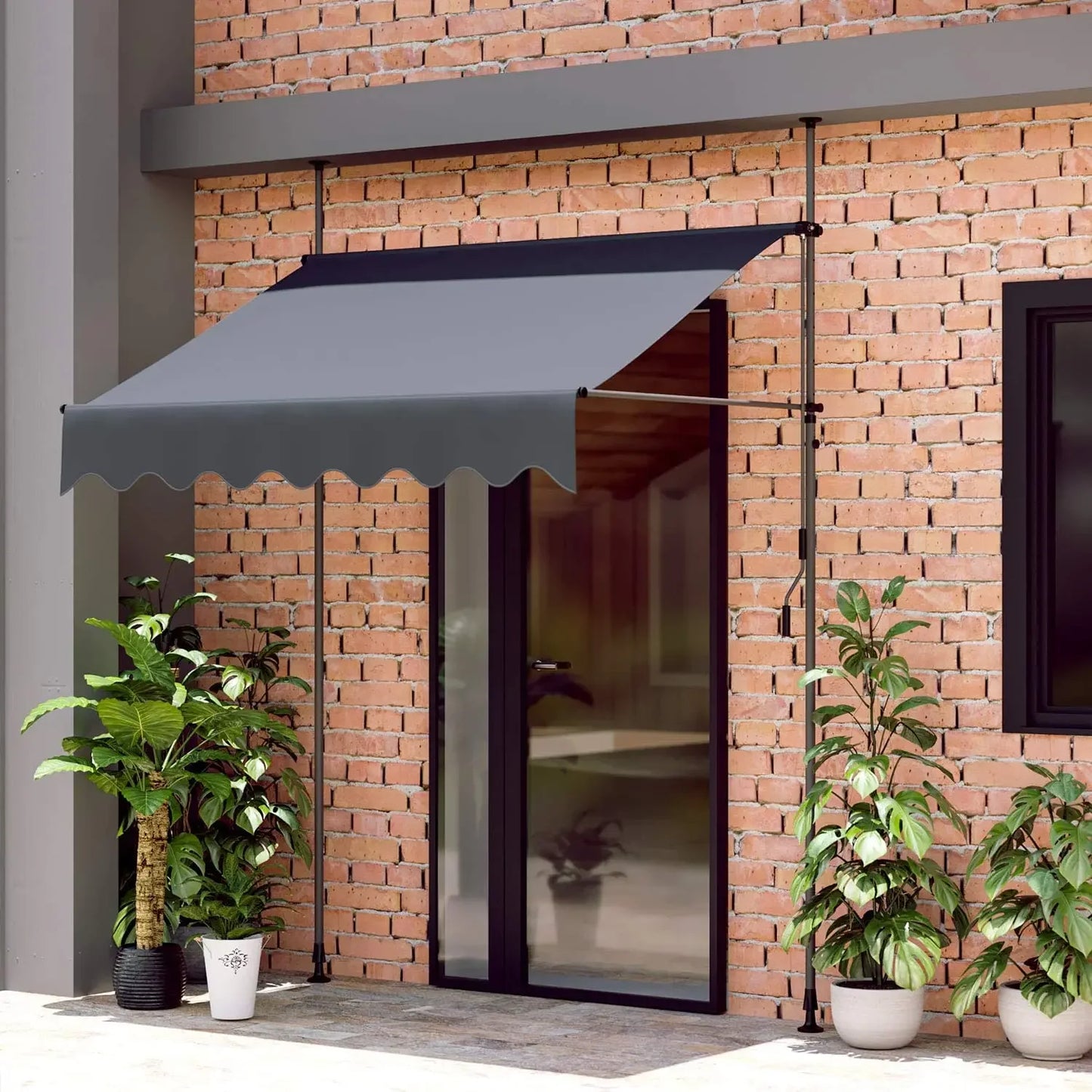 Retractable Balcony Patio Awning UV50 Sun Shade With Crank