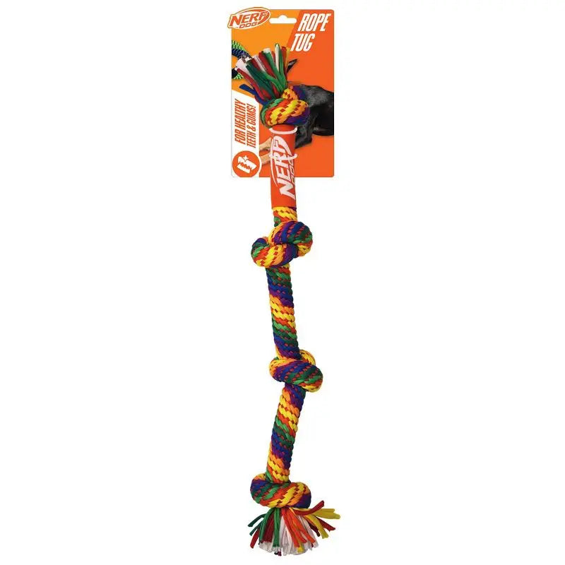 24 Inch T Shirt Rope Dog Toy Four Knots Tug of War Bright