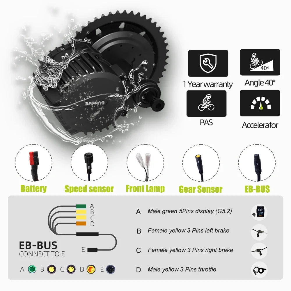 Bafang BBSHD 1000W Mid Drive Ebike Conversion Kit 52V