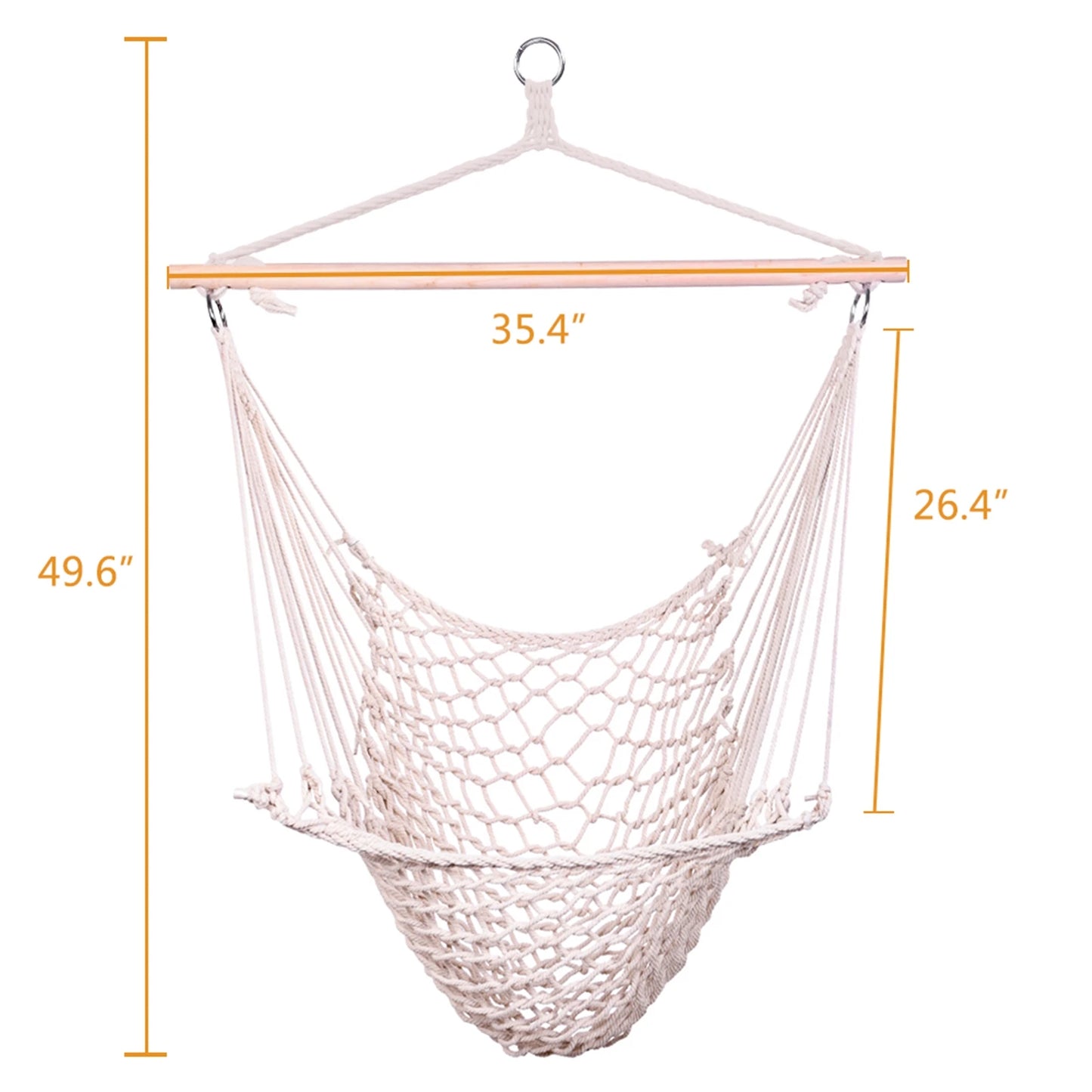 Nordic White Hanging Hammock Chair Indoor Outdoor Garden Dormitory Single Safety Swing for Adults and Kids
