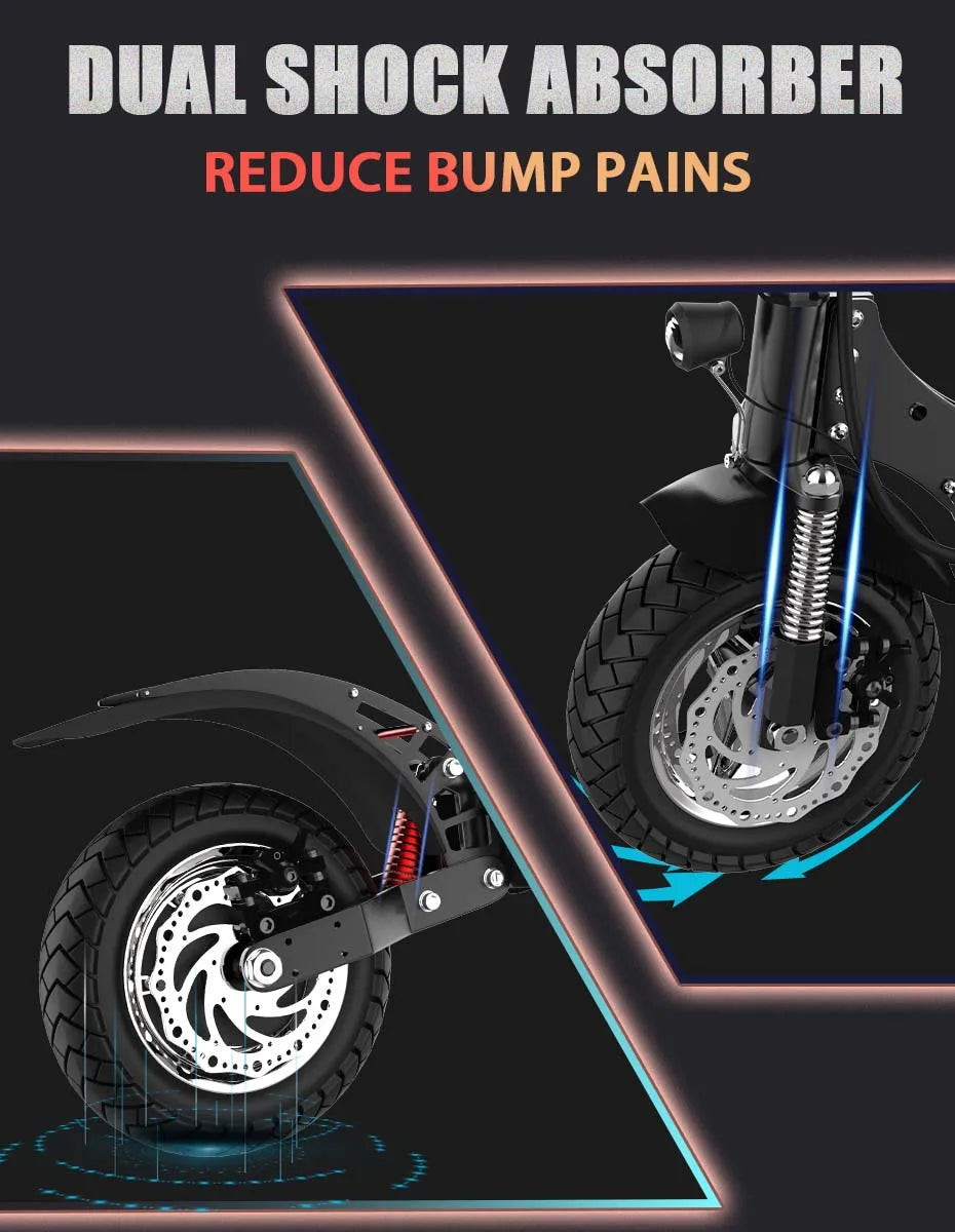 Ajoosos 2500W Electric Adult Scooter 10in Tires 60 To 80km