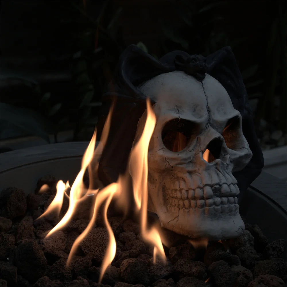 Demon Skull Gas Log Ventless Fire Pit Outdoor Decor