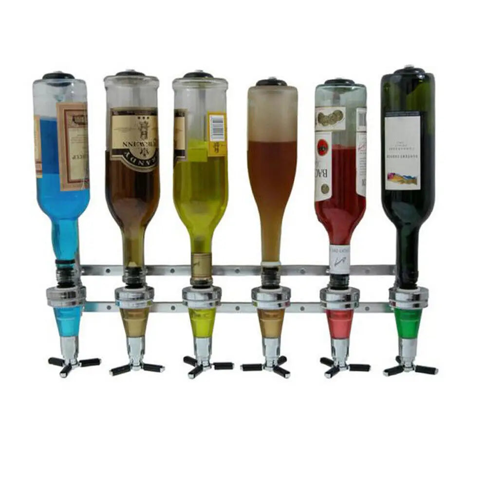 Six Bottle Wall Mounted Liquor Dispenser For Bar Wine Home