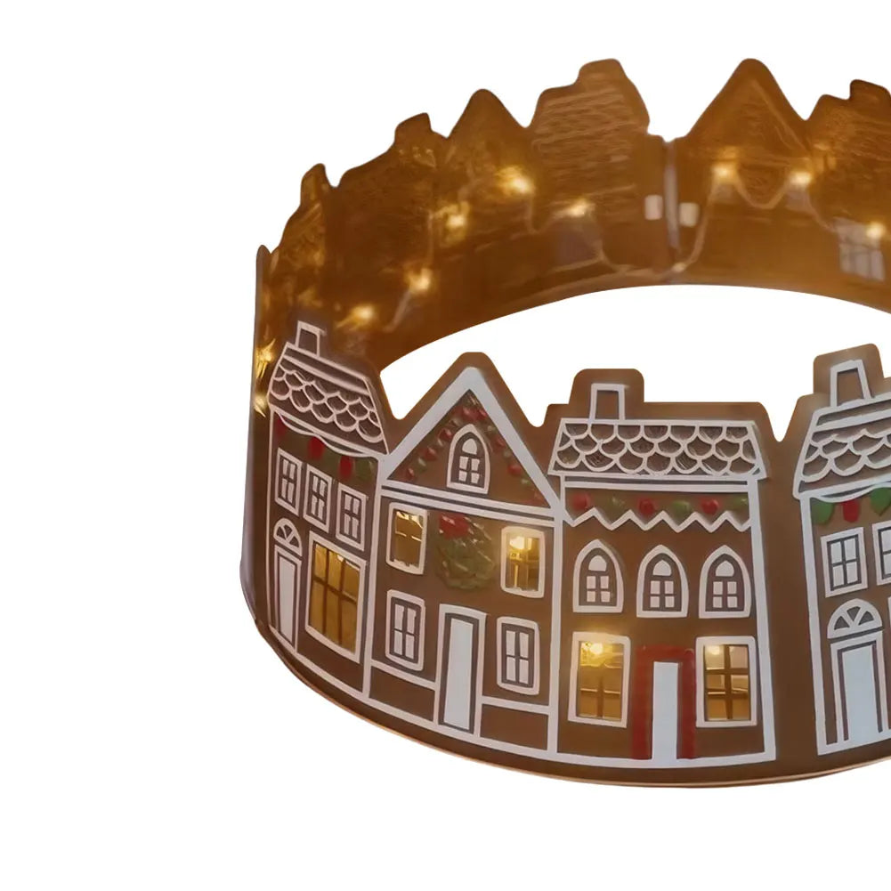 Gingerbread House Tree Collar With LED Lights Skirt