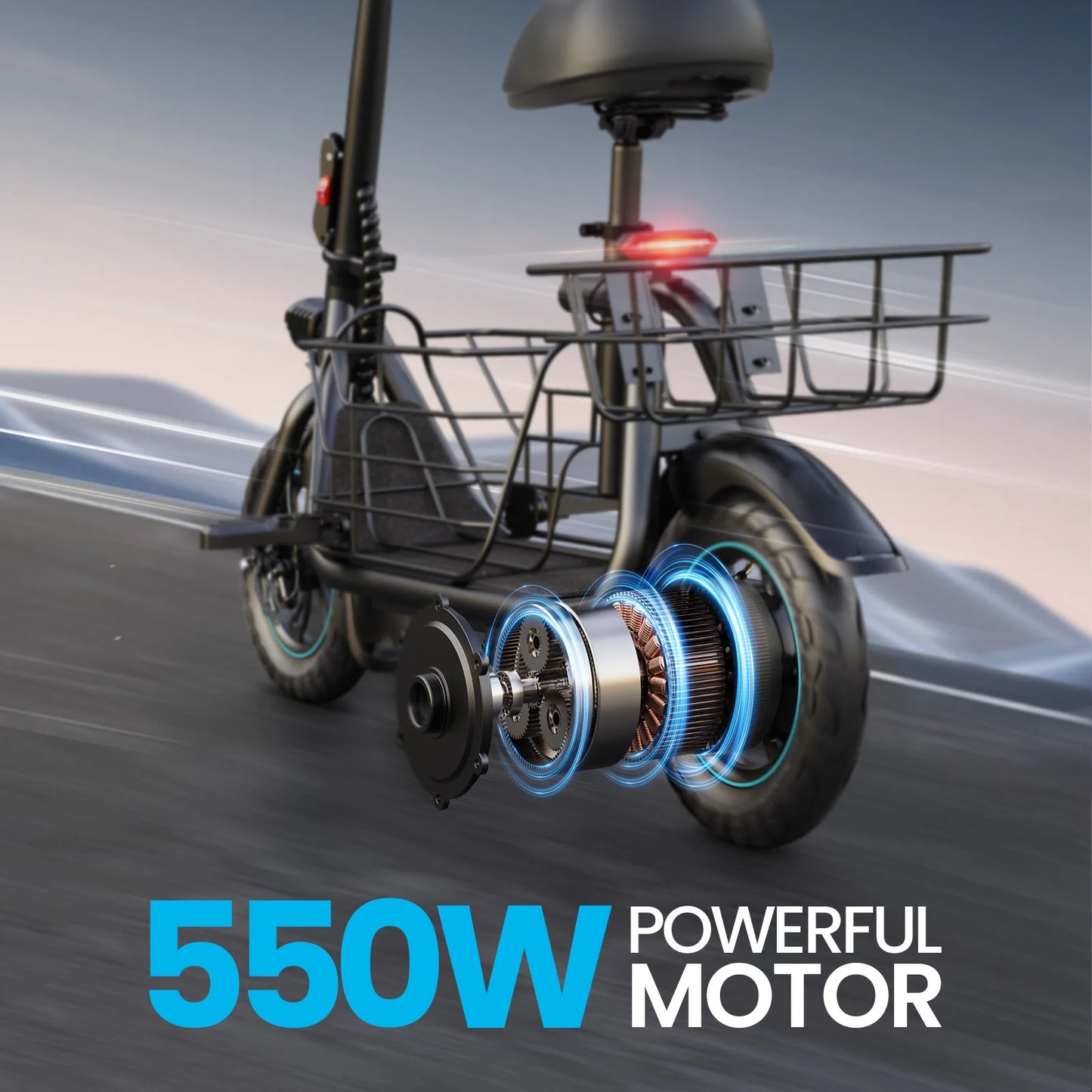 Gyroor Electric Scooter with Pet Basket Foldable Electric Scooter for Adults 3 Riding Modes Up to 20 Miles 18.6MPH