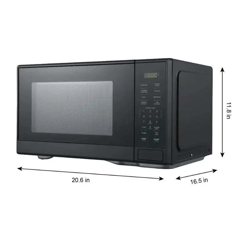 Mainstays 1.1 Cu Ft Microwave Oven in Black with Non Stick Cooking Pots Set