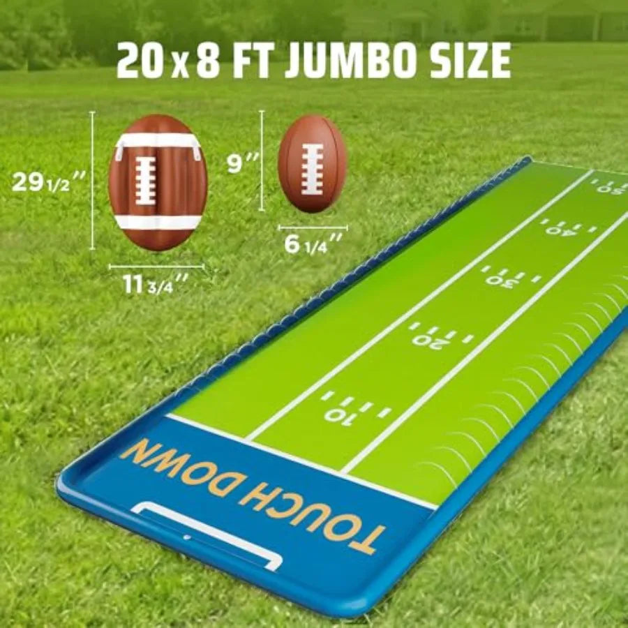 20 Ft Outdoor Water Slide With 3 Bodyboards And Inflatable Football Backyard Fun
