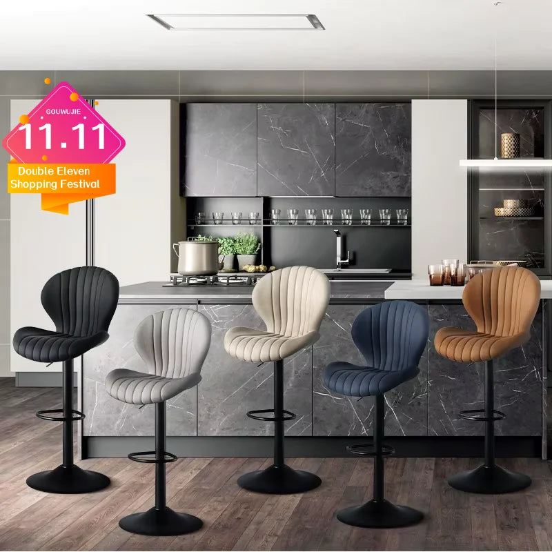 Modern Dining Chair Set 2 Pieces Bar Stools With Backrest