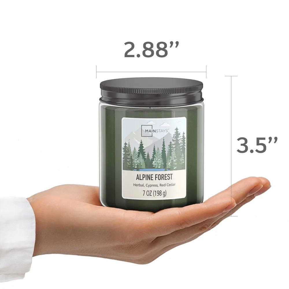 Alpine Forest Scented Candle Glass Jar 7oz Two Pack