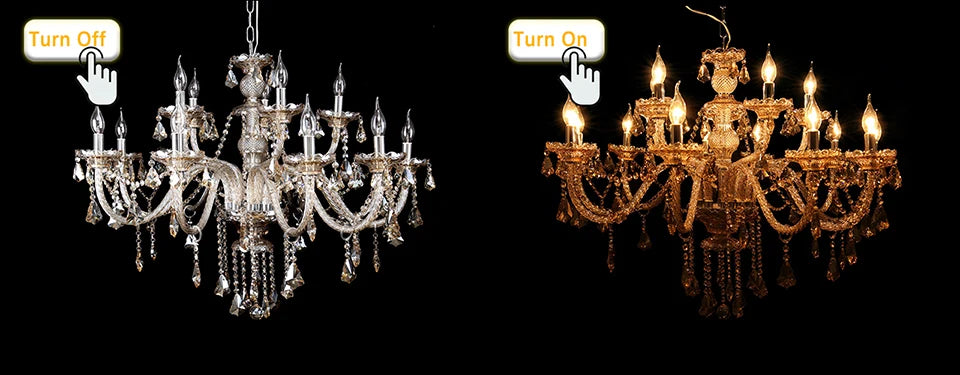 15 Arms Crystal Chandelier Pendant Lighting E14 Modern K9 Glass Fixture for Bedroom Living Room Corridor Hall
