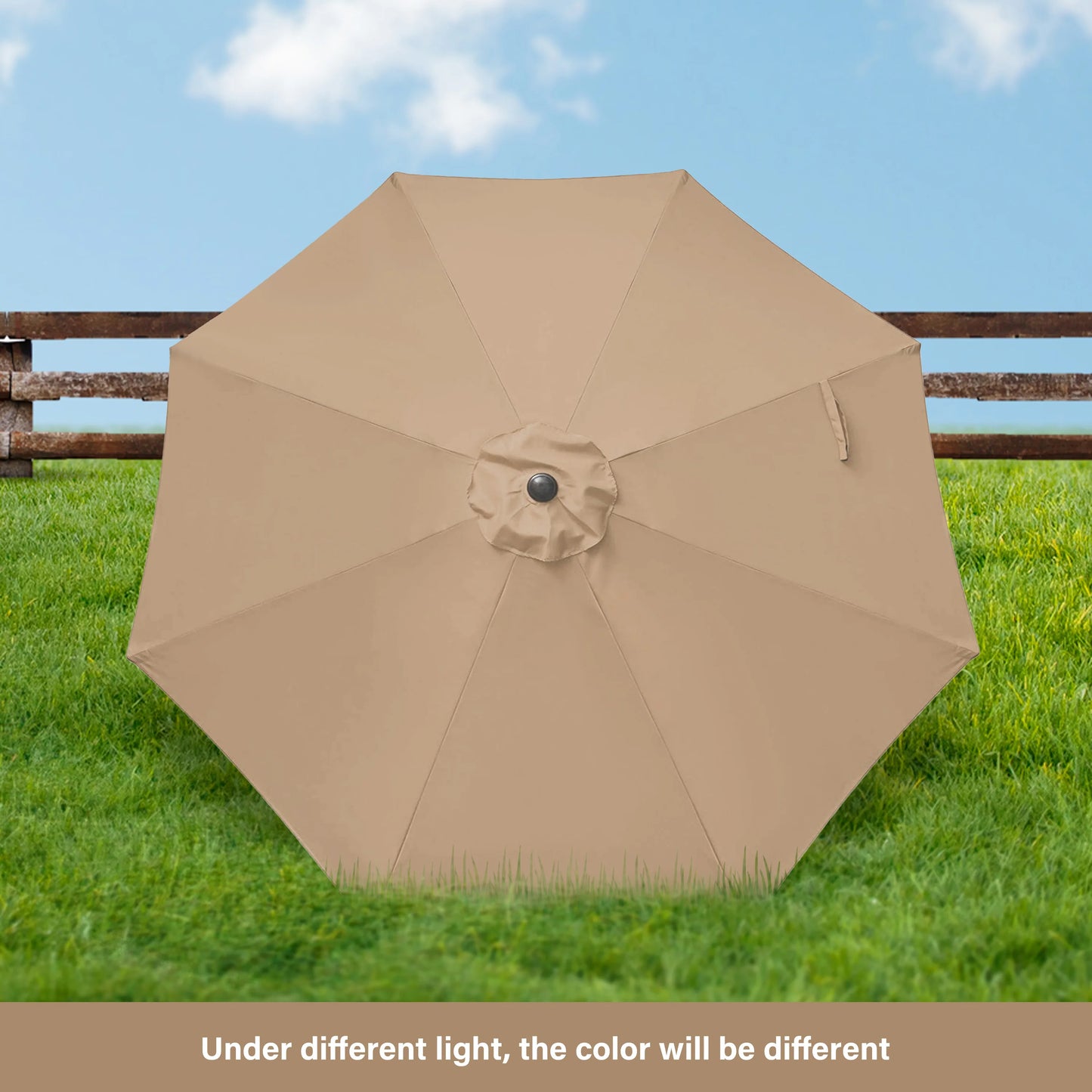 9 Ft Outdoor Patio Umbrella Market Table Umbrella With 8 Sturdy Ribs Push Button Tilt And Crank Waterproof UV Resistant Polyester For Garden Yard Pool