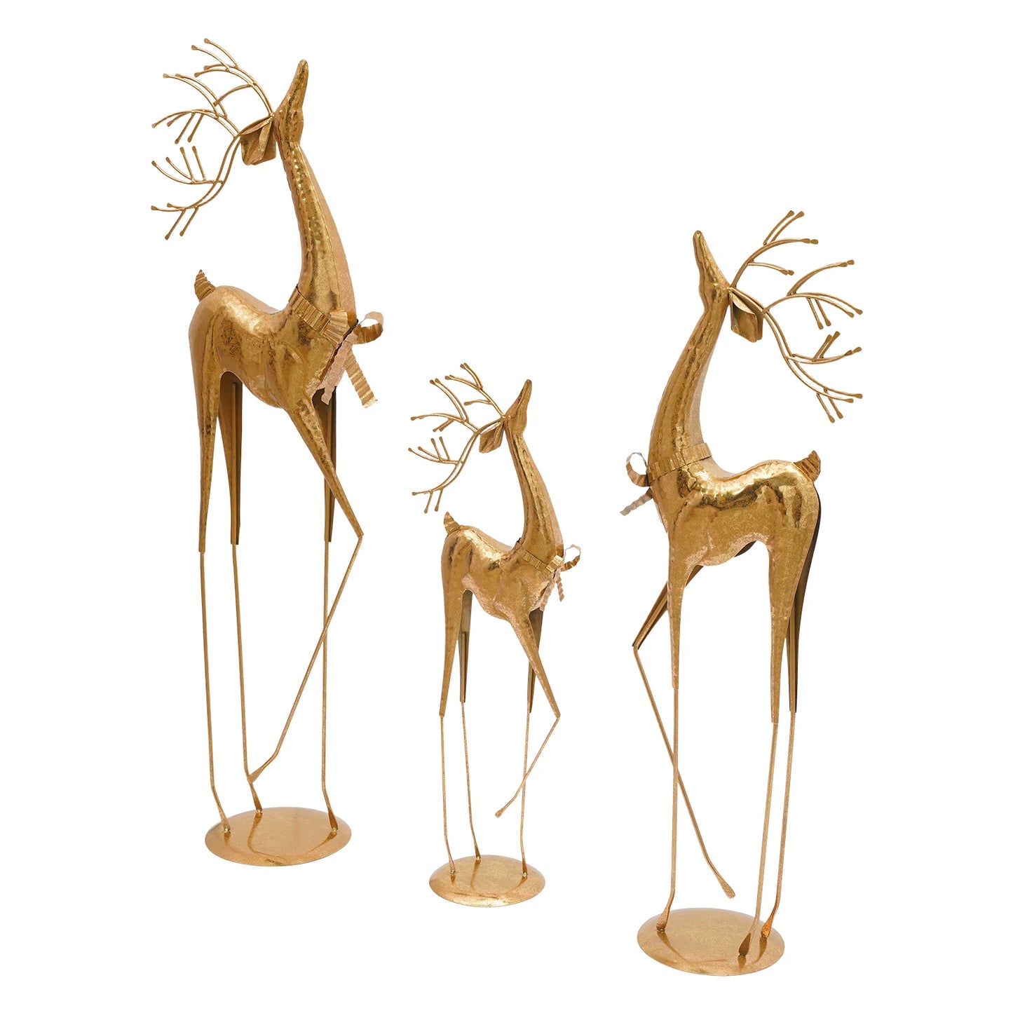 House Studio Gold Reindeer Statue Christmas Decor Indoor