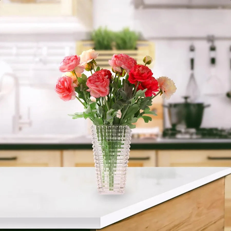 Large Clear Glass Crystal Vase for Flowers Modern Luxury Home Table Decor Glass Vases for Living Room