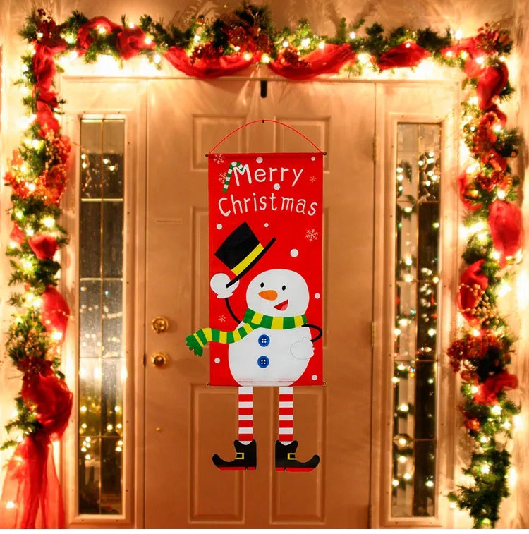2025 Christmas Hanging Flag Banner For Door Decorations