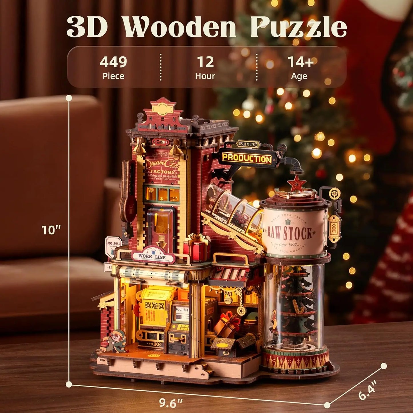 Robotime Rokr Wooden Music Box Dream Gift Factory 3D Kit