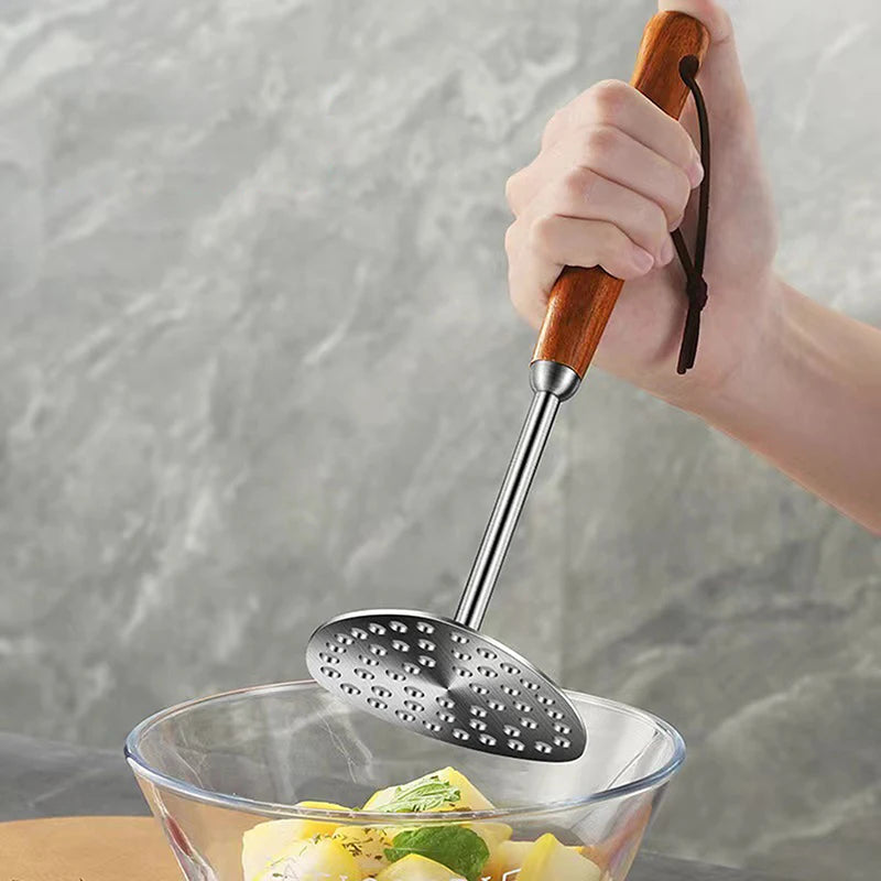 Purple Stainless Steel Potato Masher And Grater Set
