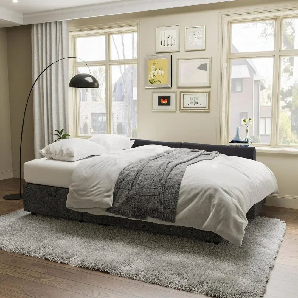 2 In 1 Sleeper Sofa With Pull Out Bed And Storage Chaise