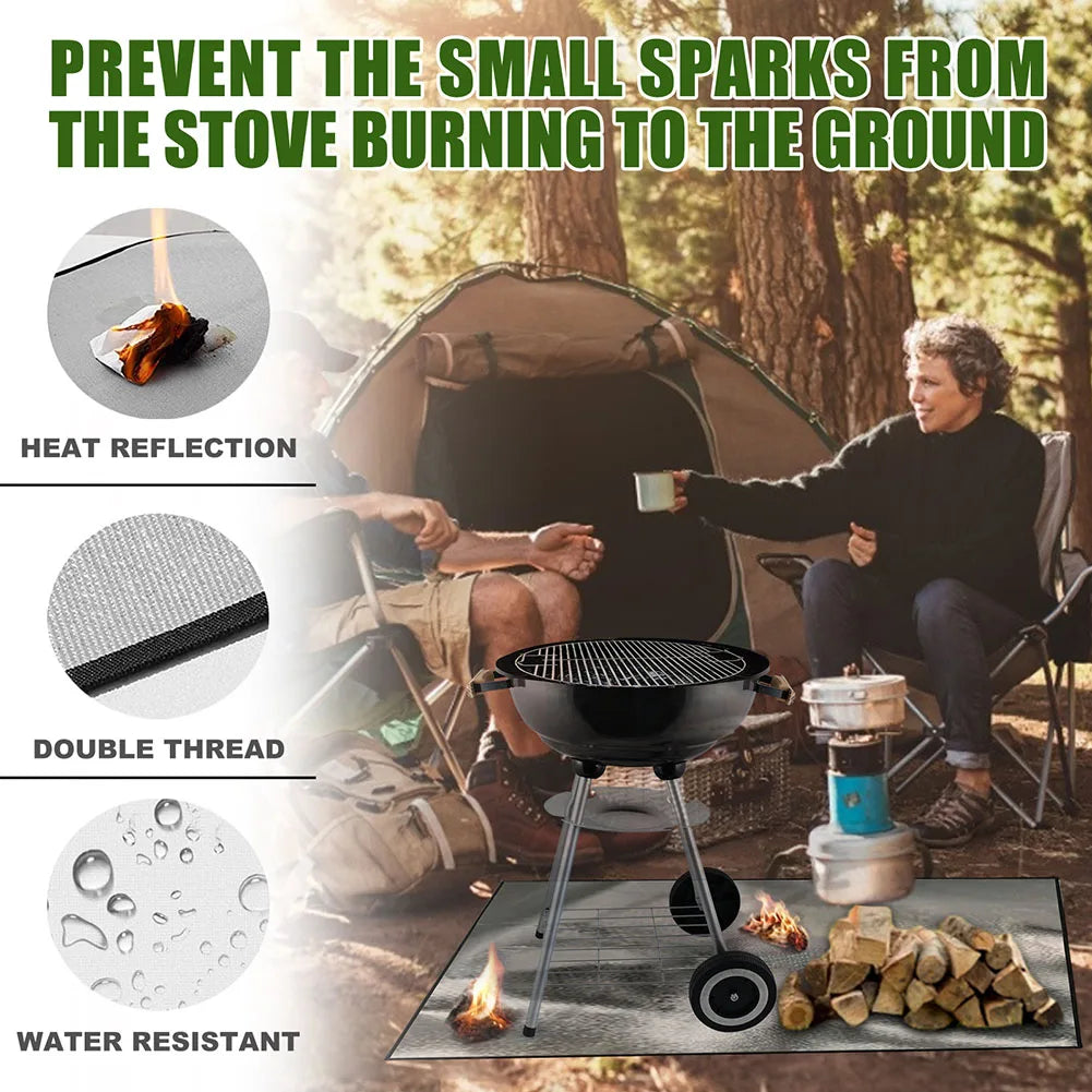 100cm Square Griddle BBQ Mat 3 Layer Fire Retardant Outdoor