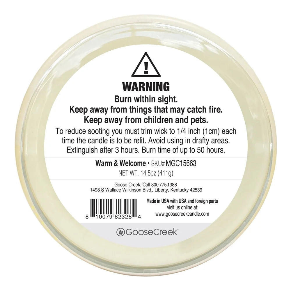Warm Welcome Jar Candle Soy Blend Vanilla Amber Sandalwood