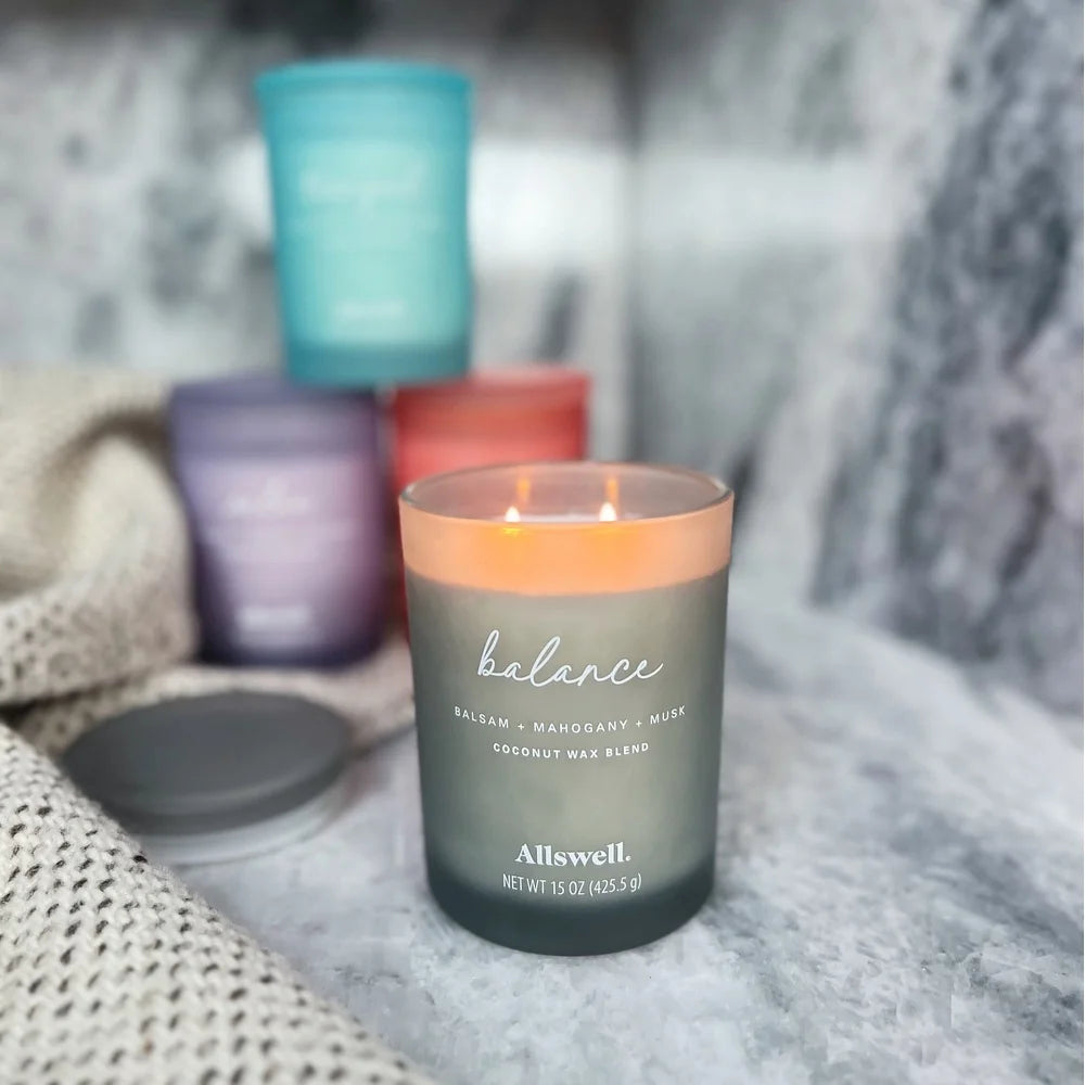 Balance Mahogany Musk Scented Candle Coconut Wax 15oz