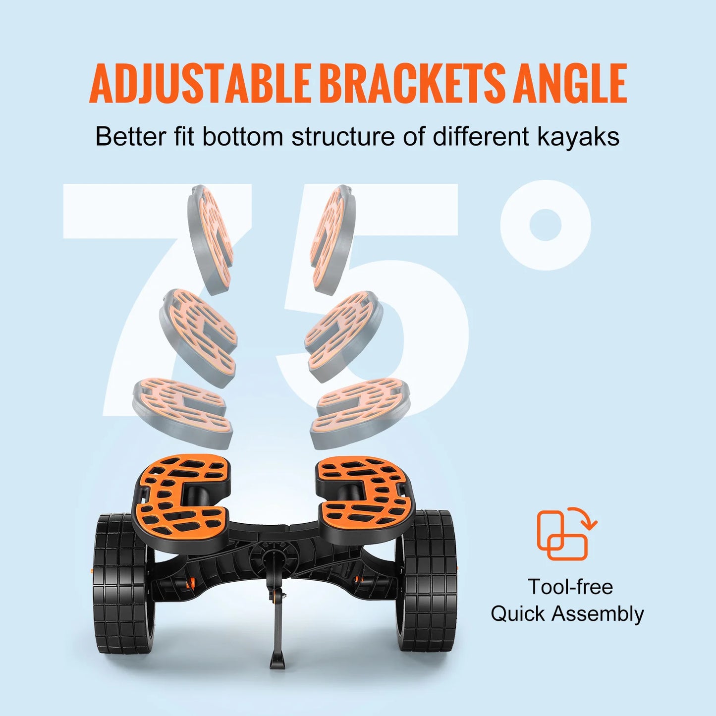 SucceBuy 320lbs Kayak Cart Detachable Trolley 10 Inch Tires