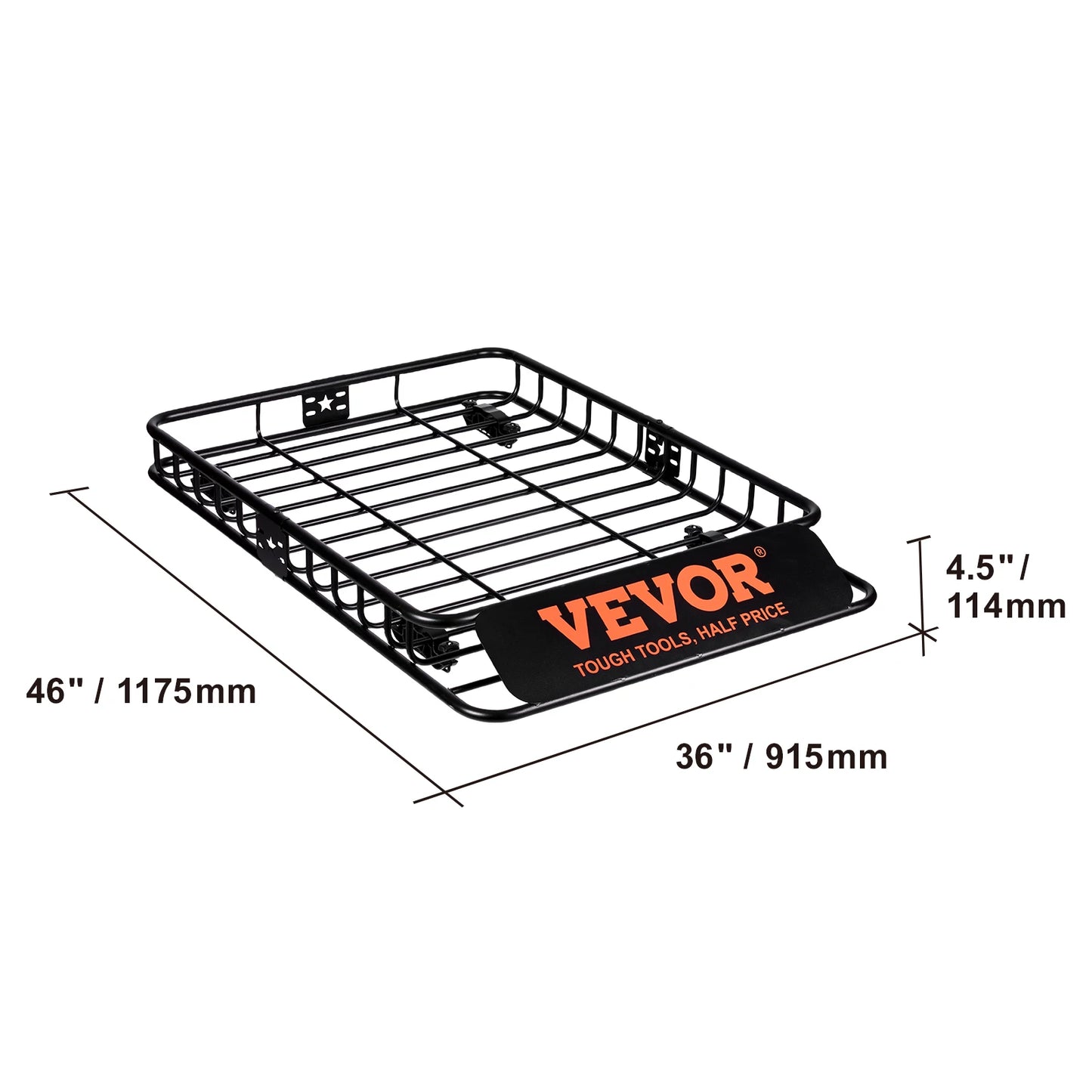 SucceBuy Rooftop Cargo Basket 46x36x4.5 Carrier 200Lbs