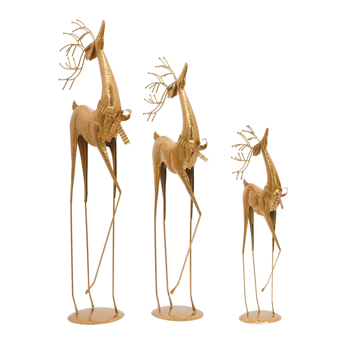 House Studio Gold Reindeer Statue Christmas Decor Indoor