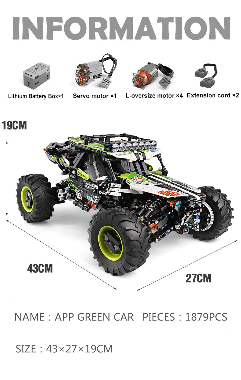 Mould King 18002 4WD RC Buggy Building Block Set Compatible With Lego