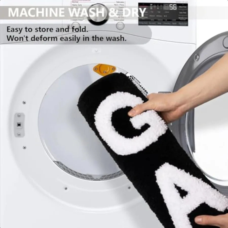 Get Naked Bath Mat Non Slip 16x24 Absorbent Black Rug