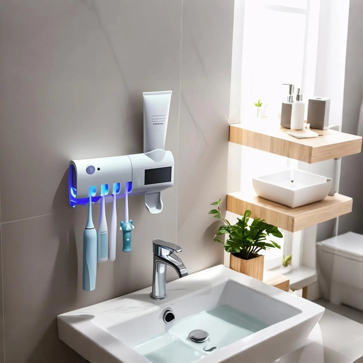 Wall Mounted Toothbrush Dispenser With Four Slots