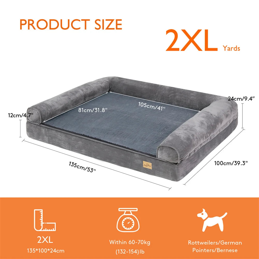 XXXL Calming Orthopedic Memory Foam Dog Bed With Waterproof Removable Cover