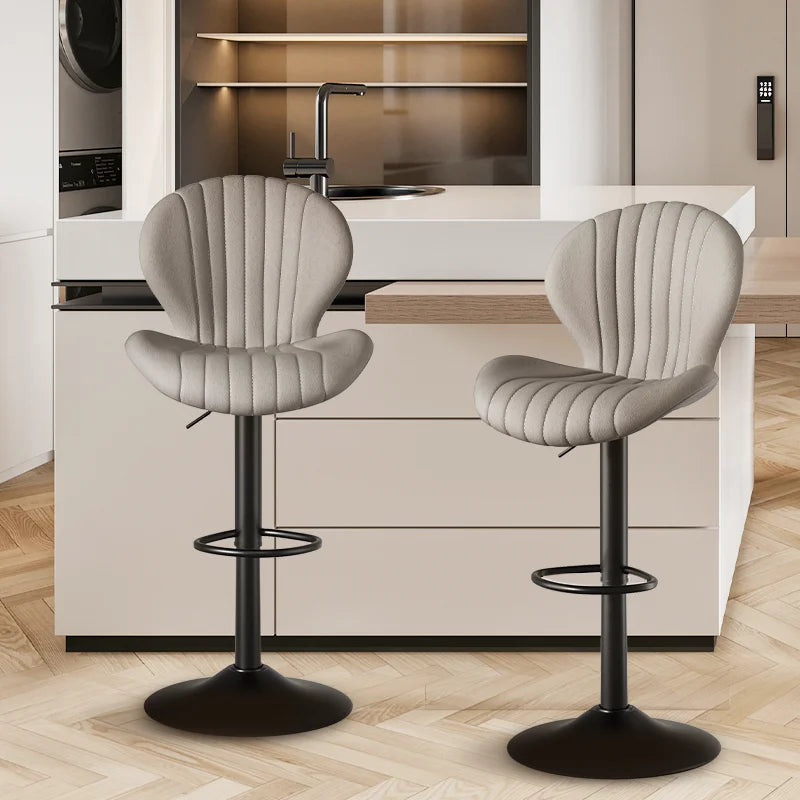 Modern Dining Chair Set 2 Pieces Bar Stools With Backrest