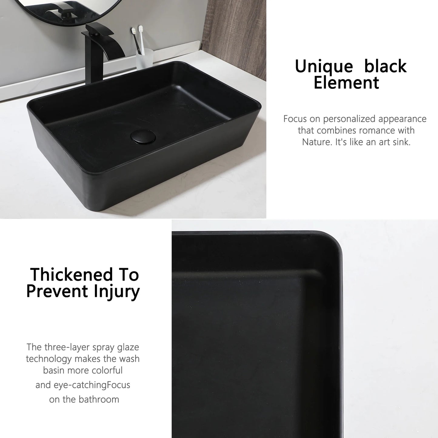 KEMAIDI Modern Vessel Sink Basin Above Counter With Faucet