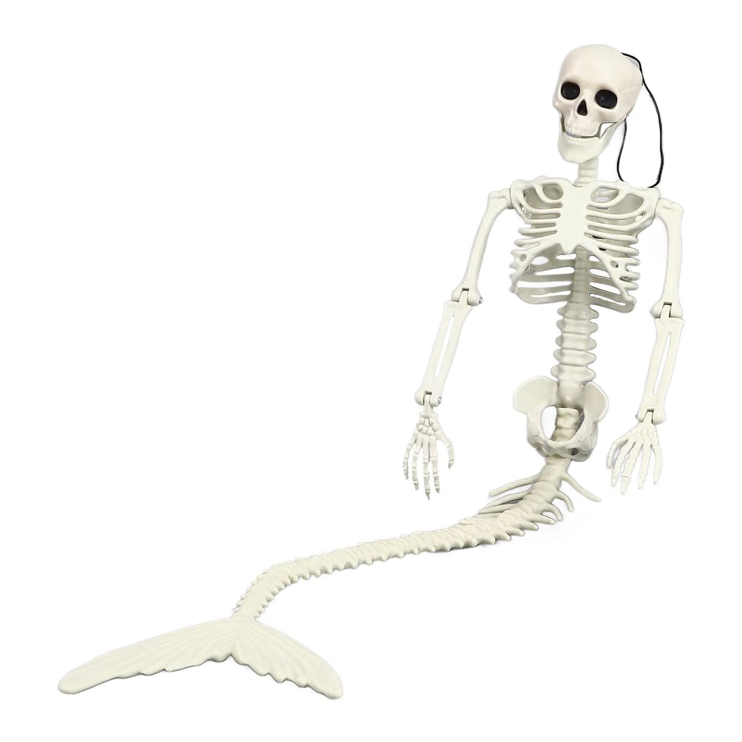 Skeleton Mermaid 80cm Length Plastic Life Size Full Body Skeleton Mermaid with Movable Joints Halloween Outdoor Decor