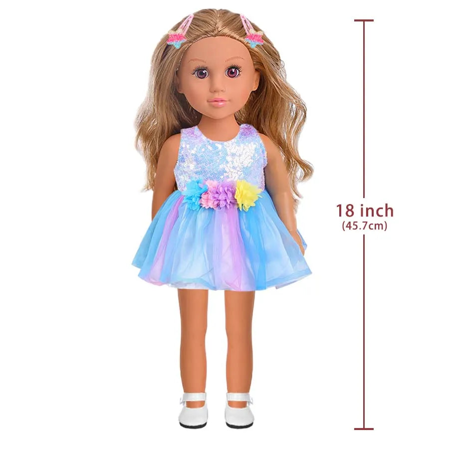 18 Inch Realistic Silicone Vinyl Reborn Girls Doll Dress Set