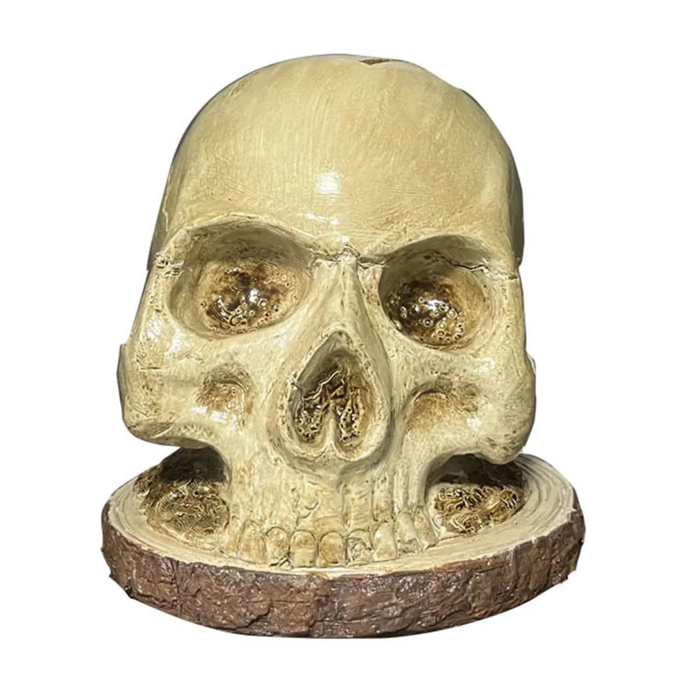 Skull Knife Holder Resin Fruit Chopping Knife Stand Creative Horror Decoration for Halloween Parties