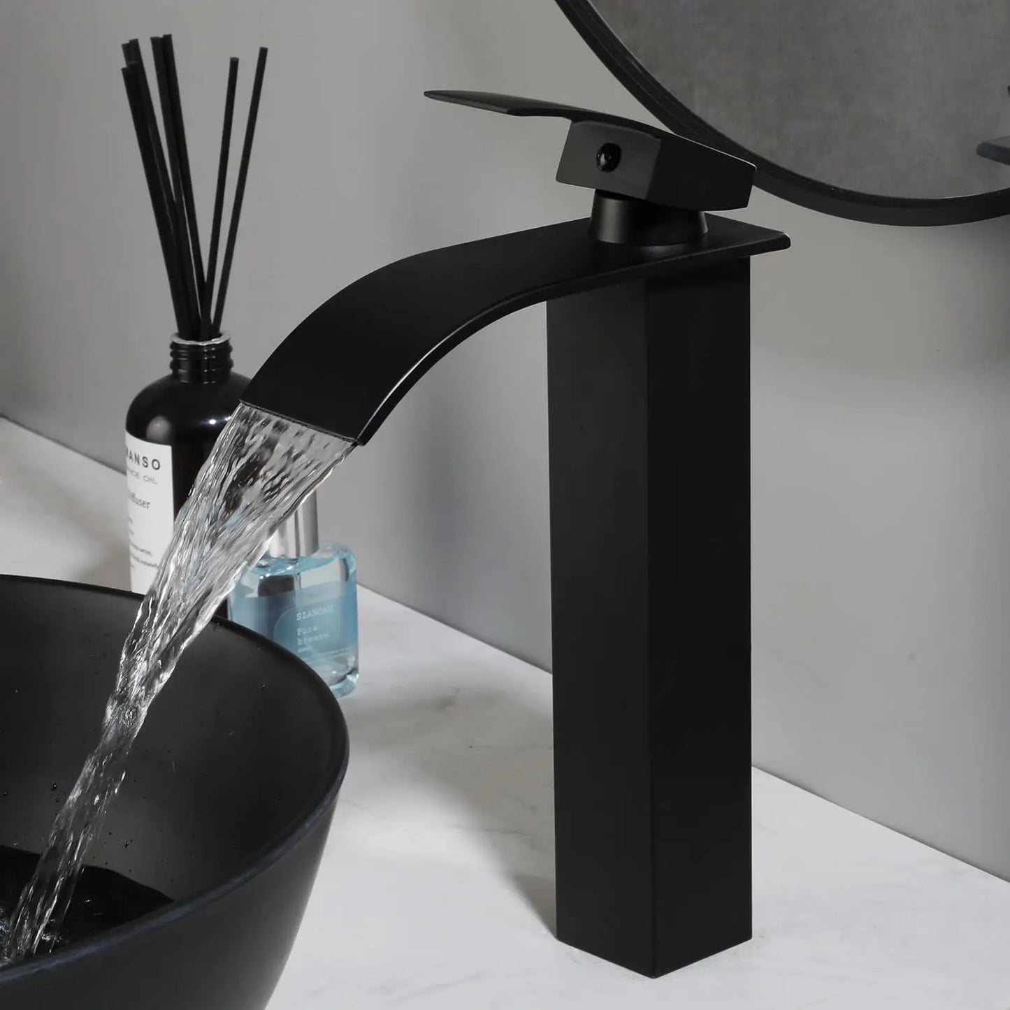 KEMAIDI Modern Vessel Sink Basin Above Counter With Faucet