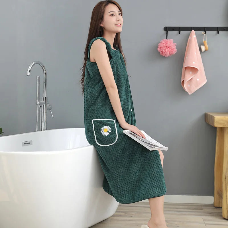 Cotton Quick Dry Bathrobe and Bath Towel Set for Adults